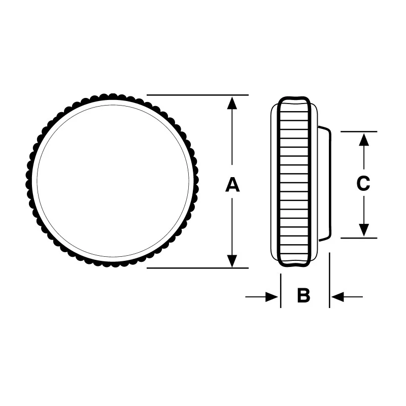 RS PRO Black Acetal Knurled Clamping Knob Unthreaded Hole 10 mm Diameter 4 mm Thread Length 771-651