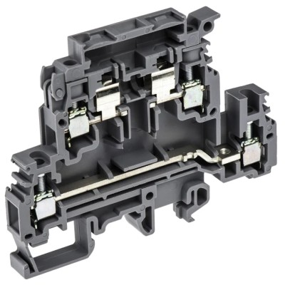 Entrelec M Series 2-Level Fused DIN Rail Terminal Block Grey, 4mm² to 6mm², Screw Termination, 630V, 6.3A 1SNA115604R2100