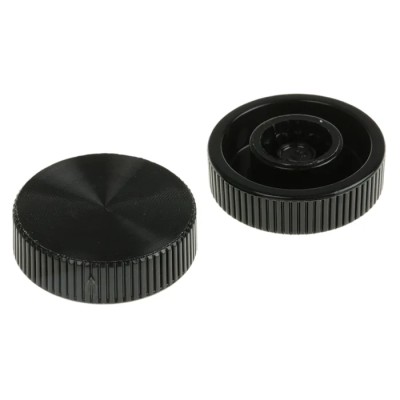 RS PRO Black Acetal Knurled Clamping Knob, Unthreaded Hole, Knob Diameter 26 mm, Thread Length 8mm 771-695