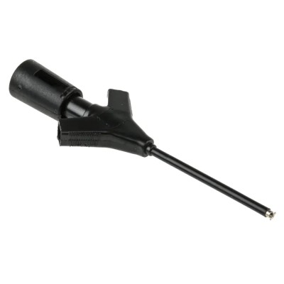 Hirschmann Test & Measurement Black Grabber Clip, 1.4 mm Tip, 60V dc, 2A, 2 mm Socket 973972100