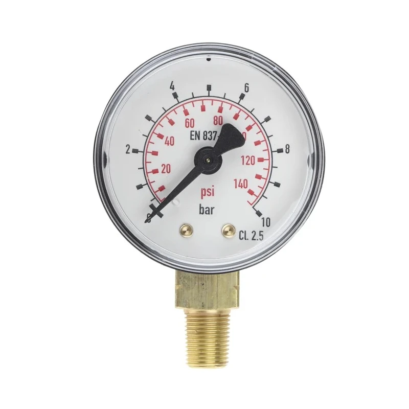 RS PRO 50 mm ABS Plastic Case Bottom Entry Pressure Gauge R 1/8 in Connection 10 bar Accuracy ±2.5% FSD 777-097