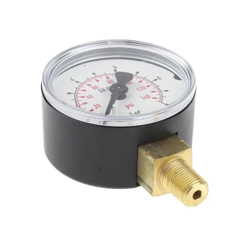 RS PRO 50 mm ABS Plastic Case Bottom Entry Pressure Gauge R 1/8 in Connection 10 bar Accuracy ±2.5% FSD 777-097