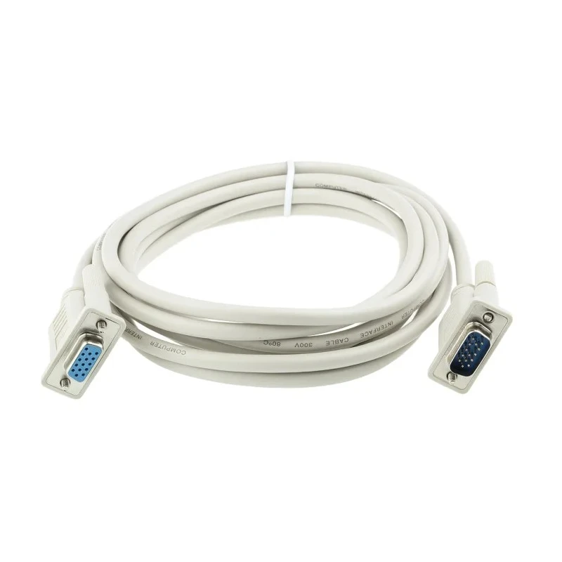 Roline VGA Cable Female Female HD15 to Male Male HD15, 3 m Grey, 300V HD15