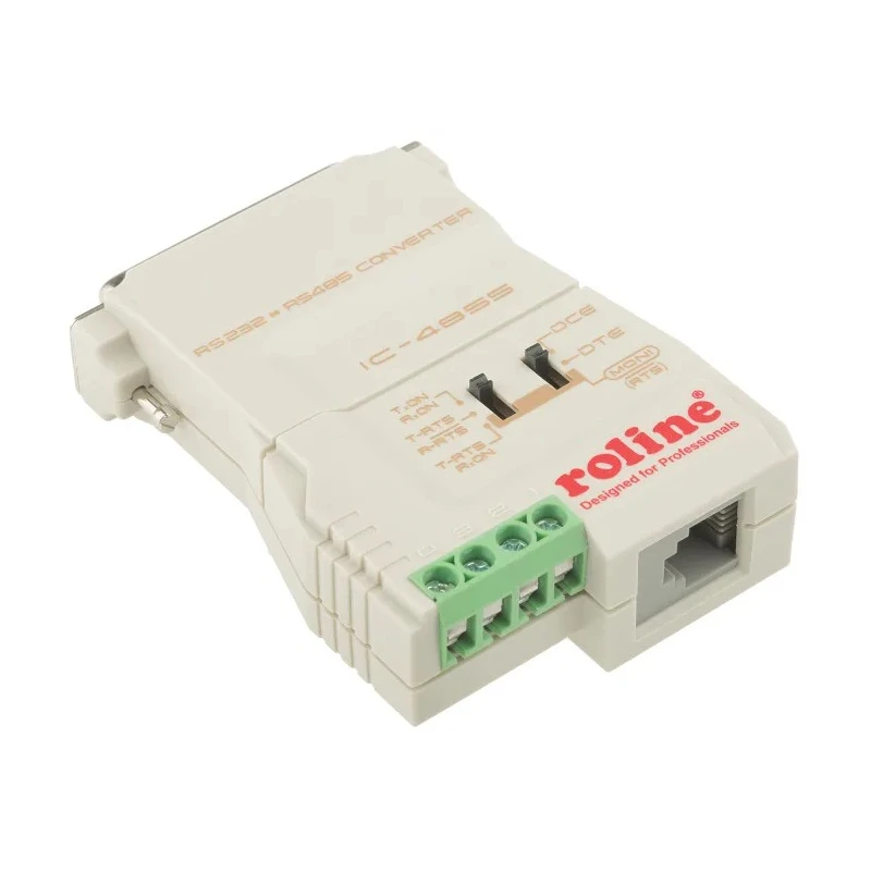Roline RS485, RS232 Interface Converter, 2 Ports, 100kbps Baud Rate, Model 777-924