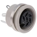 Hirschmann MAB 6 Pole Straight Standard DIN Socket, Panel Mount Female, 4A, 34 V AC/DC, IP30, Screw 930954517 MAB 6100 grey