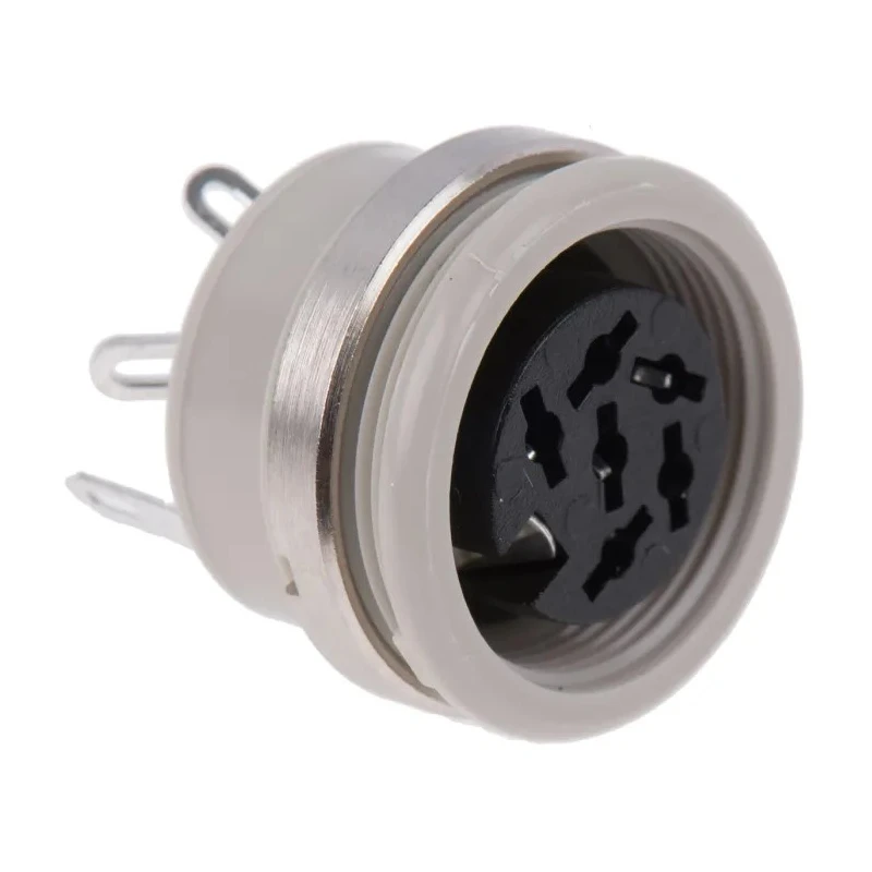Hirschmann MAB 6 Pole Straight Standard DIN Socket, Panel Mount Female, 4A, 34 V AC/DC, IP30, Screw 930954517 MAB 6100 grey