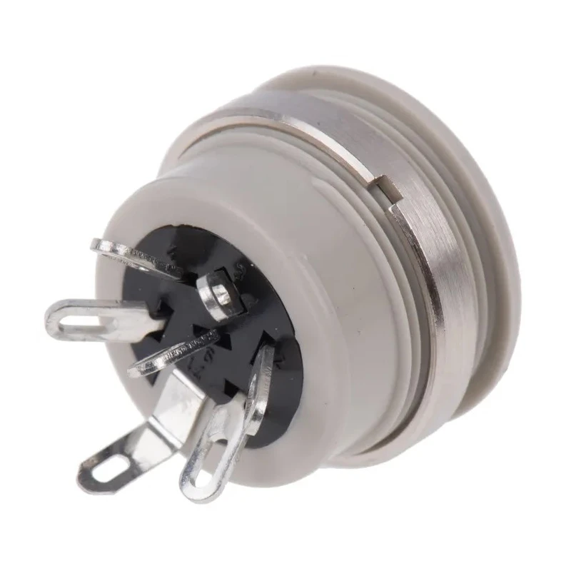 Hirschmann MAB 6 Pole Straight Standard DIN Socket, Panel Mount Female, 4A, 34 V AC/DC, IP30, Screw 930954517 MAB 6100 grey
