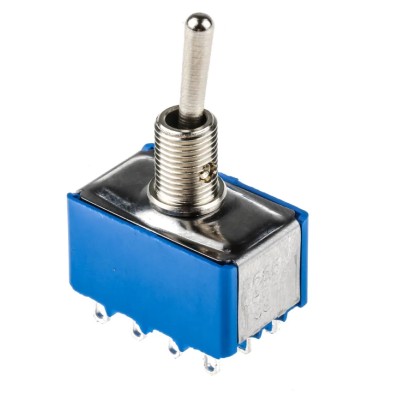 APEM Toggle Switch, Panel Mount, On-On, 4PDT, Solder Terminal, 30 V dc, 250 V ac 5666A