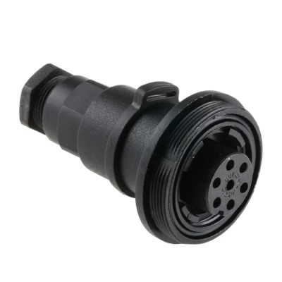 Amphenol Bulgin Standard Buccaneer 7-Contact Female Circular In-Line Socket Connector 250V 5A IP68 PX0746/S