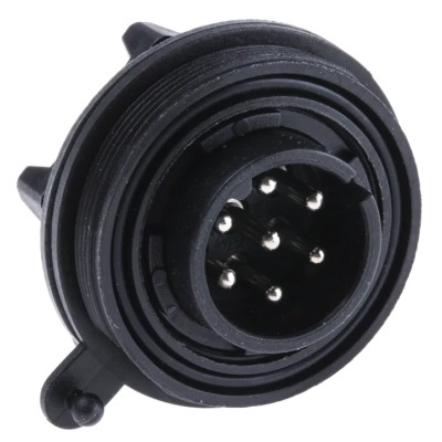 Bulgin Circular Connector 7 Contacts Panel Mount Plug Male IP68 Standard Buccaneer Series PX0744/P