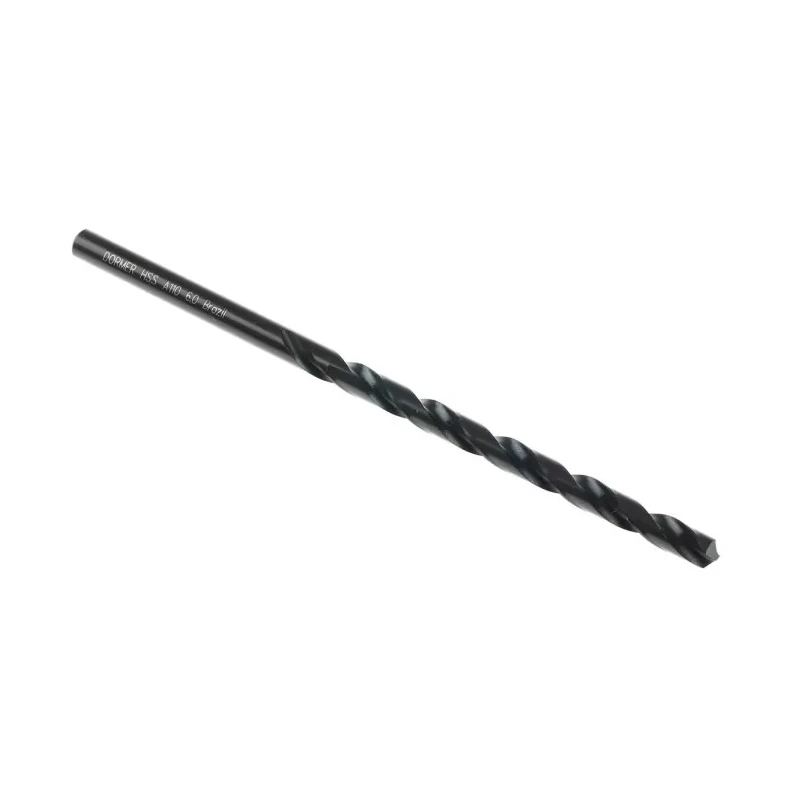 Dormer High-Speed Steel (HSS) Twist Drill Bit 1in Size, 139mm Overall Length, 6mm Cylindrical Shank, 118° Point Angle A1106.0