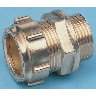RS PRO Brass Pipe Fitting Male Compression Coupler 1/4 In BSPP Male G 8 mm 1/4 in 796-773