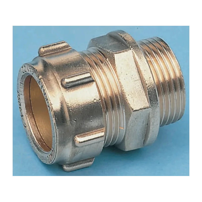 RS PRO Brass Pipe Fitting 1/2 In BSPP Male Compression Coupler, Male G 10 mm 1/2 in 796-802