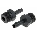 RS PRO Hose Connector Nylon Body Black, 6 mm ID, Male BSP Threaded Connector 3/8 in x 1/4 in 795-124