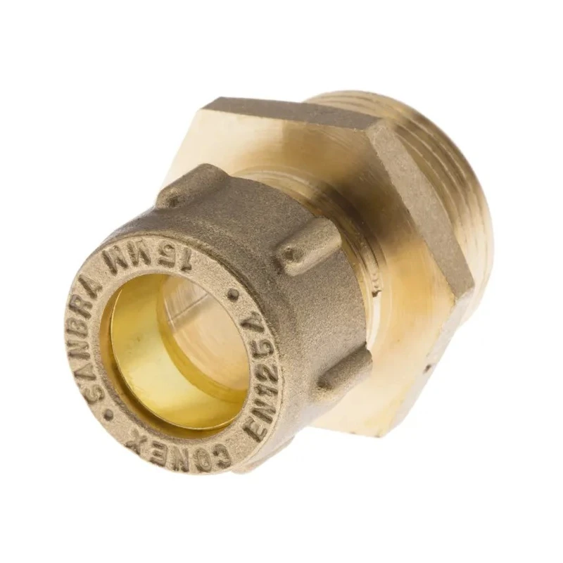 RS PRO Brass Pipe Fitting 3/4 In BSPP Male Compression Coupler, Male G 15 mm to Female 3/4 In 798-066