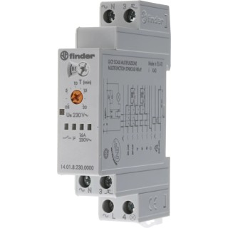 Finder 14 Staircase Timer, Screw Terminal, SPST-NO Contact, 230V Supply Voltage 14.01.8.230.0000