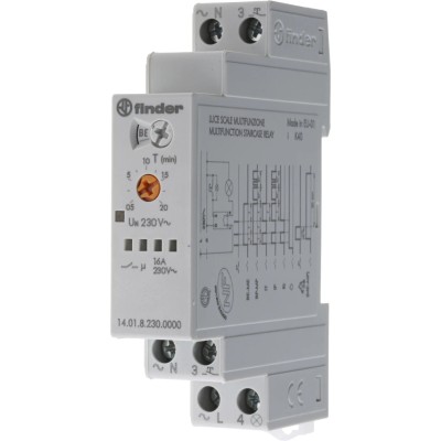 Finder 14 Staircase Timer, Screw Terminal, SPST-NO Contact, 230V Supply Voltage 14.01.8.230.0000
