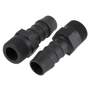 RS PRO Hose Connector Nylon Body 12 mm Inner Diameter BSP Male Threaded 3/8 in to 1/4 in Black 795-196