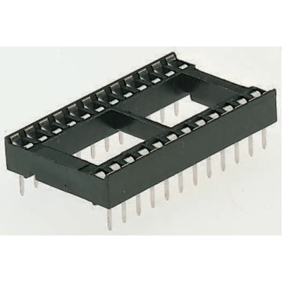 Winslow W3100 2.54 mm Pitch Vertical 24 Way Through Hole Stamped Pin Open Frame DIL Socket 10A W3124/3TRC