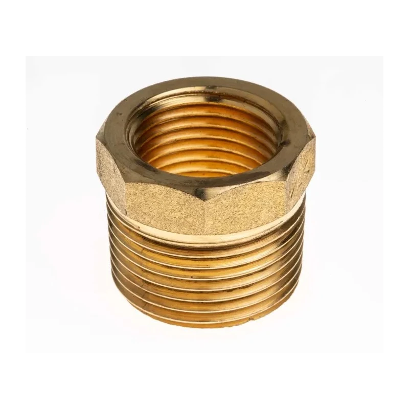 RS PRO Brass Pipe Fitting Straight Reducer Bush Male BSPT 3/4 in to Female BSP 1/2 in 798-331