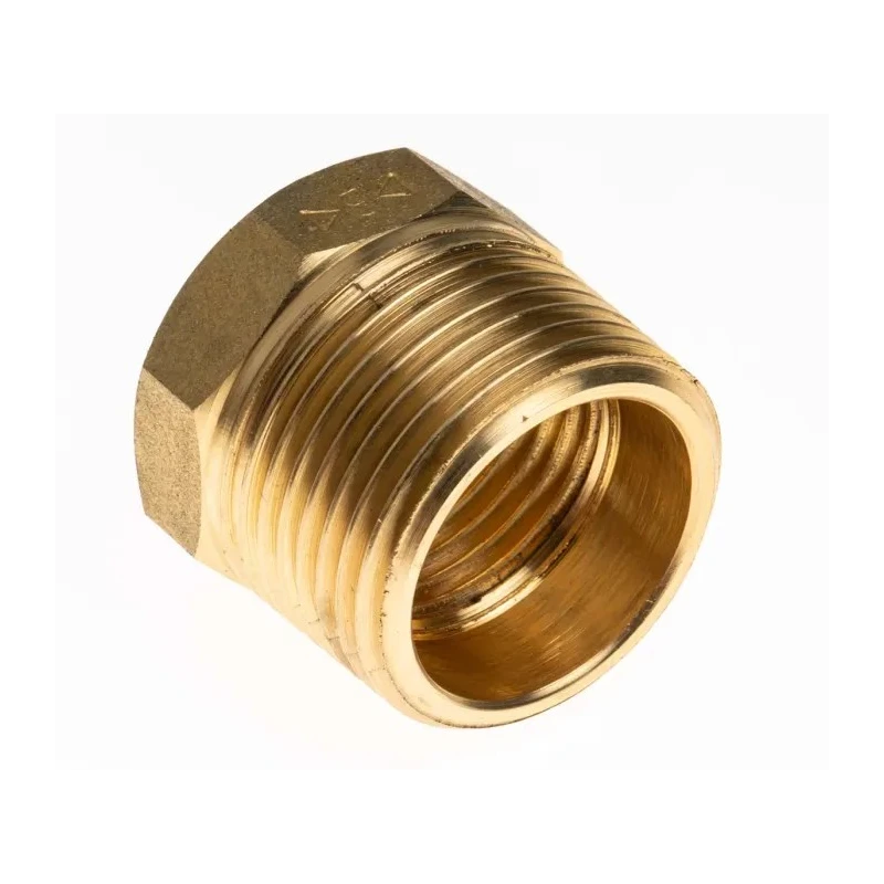 RS PRO Brass Pipe Fitting Straight Reducer Bush Male BSPT 3/4 in to Female BSP 1/2 in 798-331