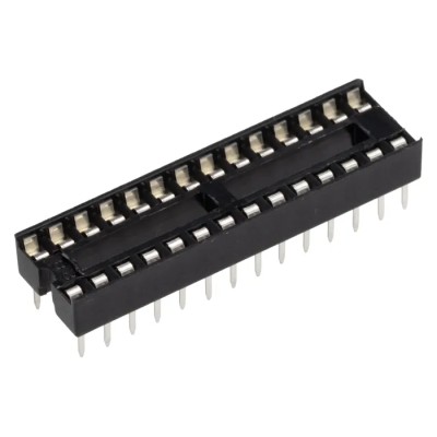 Winslow 2.54 mm Pitch Vertical 28 Way Through Hole Stamped Pin Open Frame DIL Socket 10A W3128/3TRC