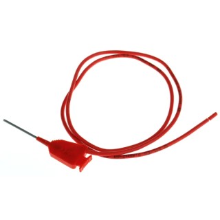 Pomona Red Mini Test Clip , Steel and Brass Contact Material, 3 mm Grip Lugs, Flexible Rod, 50 cm Wire Lead 6606-50-R