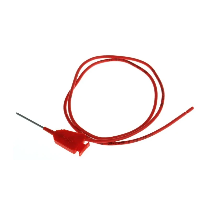 Pomona Red Mini Test Clip , Steel and Brass Contact Material, 3 mm Grip Lugs, Flexible Rod, 50 cm Wire Lead 6606-50-R
