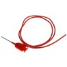 Pomona Red Mini Test Clip , Steel and Brass Contact Material, 3 mm Grip Lugs, Flexible Rod, 50 cm Wire Lead 6606-50-R
