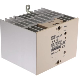 Omron Solid State Relay, DIN Rail Mount, 60A Load Current, 264V Maximum Load Voltage, Zero Cross Switching G3PA