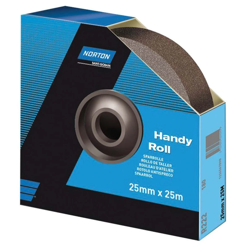 Norton Abrasive Paper P80 Grit Medium Grade Cloth Roll Aluminium Oxide 25 m x 38mm 63642531821