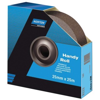Norton Aluminium Oxide Abrasive Paper Roll 25m Length 38mm Width P400 Grit Very Fine Grade 63642531794