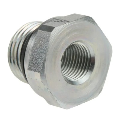 Parker Hydraulic Straight Threaded Reducer Male G Steel 0.5 in Hose ID RI1/2EDX1/4CF