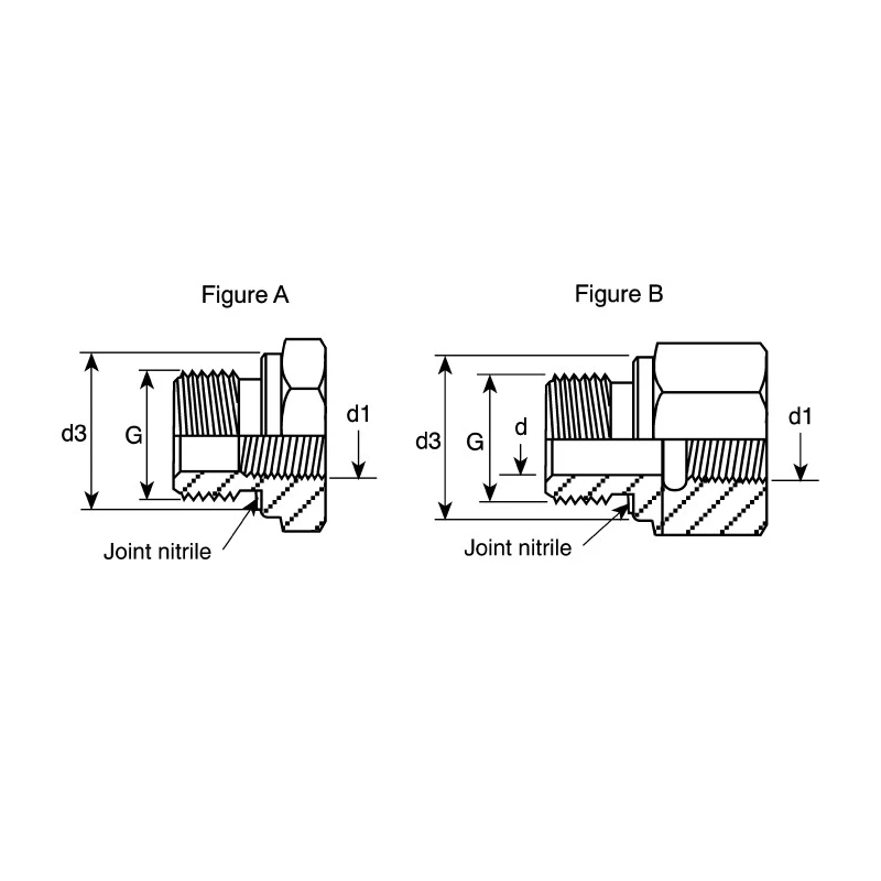 Parker Hydraulic Straight Threaded Reducer Male G Steel 0.5 in Hose ID RI1/2EDX1/4CF