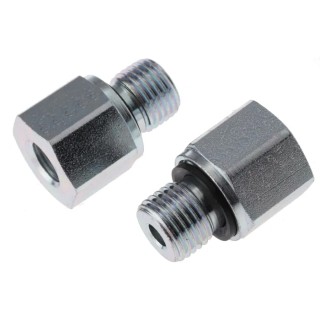 Parker Hydraulic Straight Threaded Reducer Male G Steel Zinc Plated 0.25 in Hose ID RI1/4EDX1/8CF