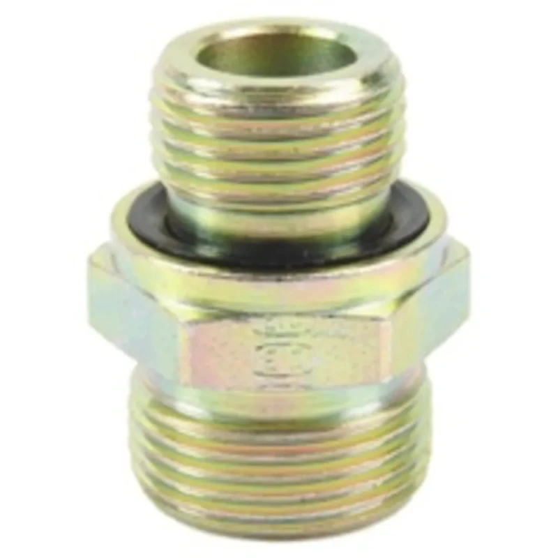Parker Hydraulic Fitting Male G Thread 90°, Steel Zinc Plated 12 mm Hose ID GE12LR1/4EDCF