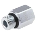 Parker Hydraulic Straight Threaded Reducer Male/Female BSPP Stainless Steel Steel 0.38 in Hose ID RI3/8EDX1/4CF