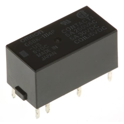 Omron Power Relay PCB Mount SPST 5V DC Coil 5A Switching Current G6BK-1114P-US DC5