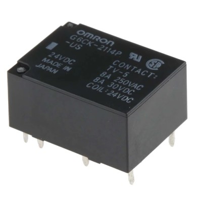Omron Miniature PCB Power Relay 24V DC Coil 8A Switching Current SPDT G6CK-2114P-US DC24
