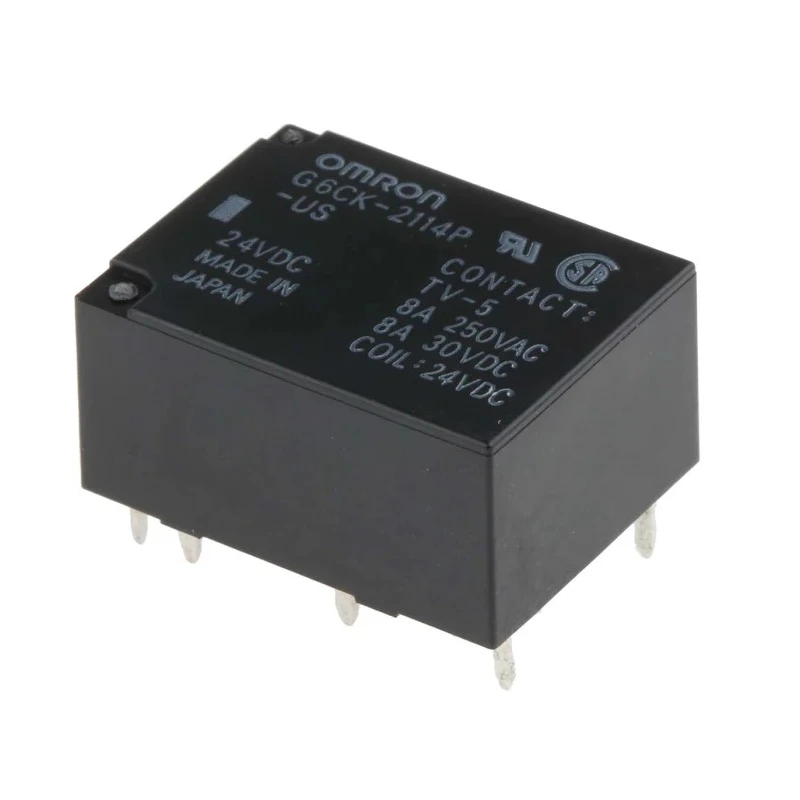 Omron Miniature PCB Power Relay 24V DC Coil 8A Switching Current SPDT G6CK-2114P-US DC24