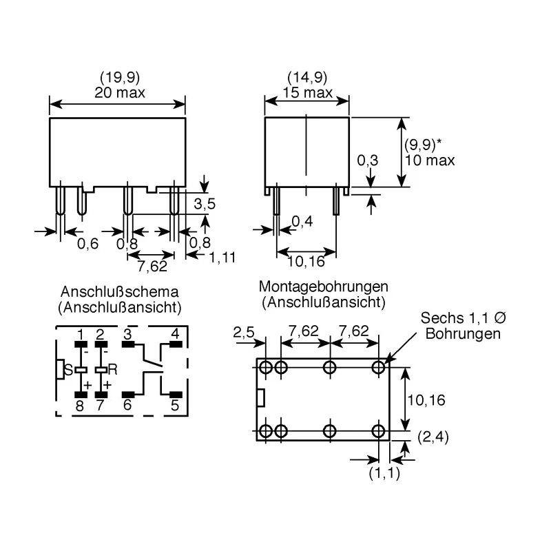 Omron Miniature PCB Power Relay 24V DC Coil 8A Switching Current SPDT G6CK-2114P-US DC24
