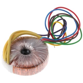 Nuvotem Talema Toroidal Transformer 230 V ac Primary, 2 x 7 V ac Secondary, 5 VA Power, Model 60020