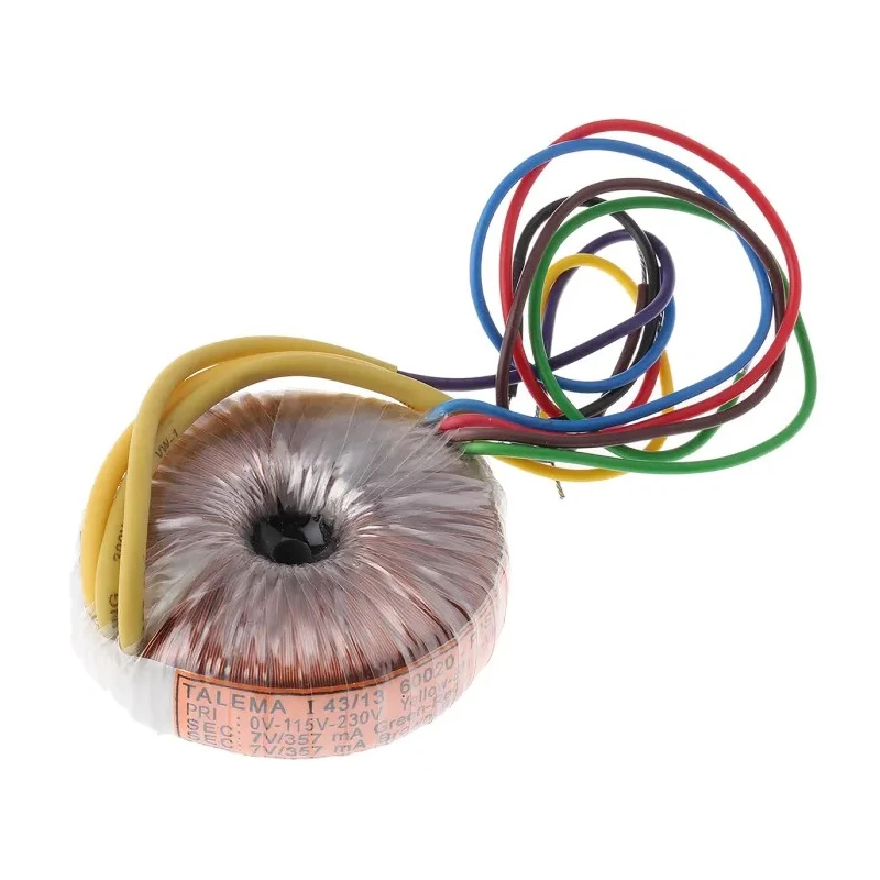 Nuvotem Talema Toroidal Transformer 230 V ac Primary, 2 x 7 V ac Secondary, 5 VA Power, Model 60020