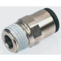 Legris Pneumatic Fitting LF3000 Series Male Threaded-to-Tube Push-In 14 mm Nickel Plated Brass 3/8 in R LF3000
