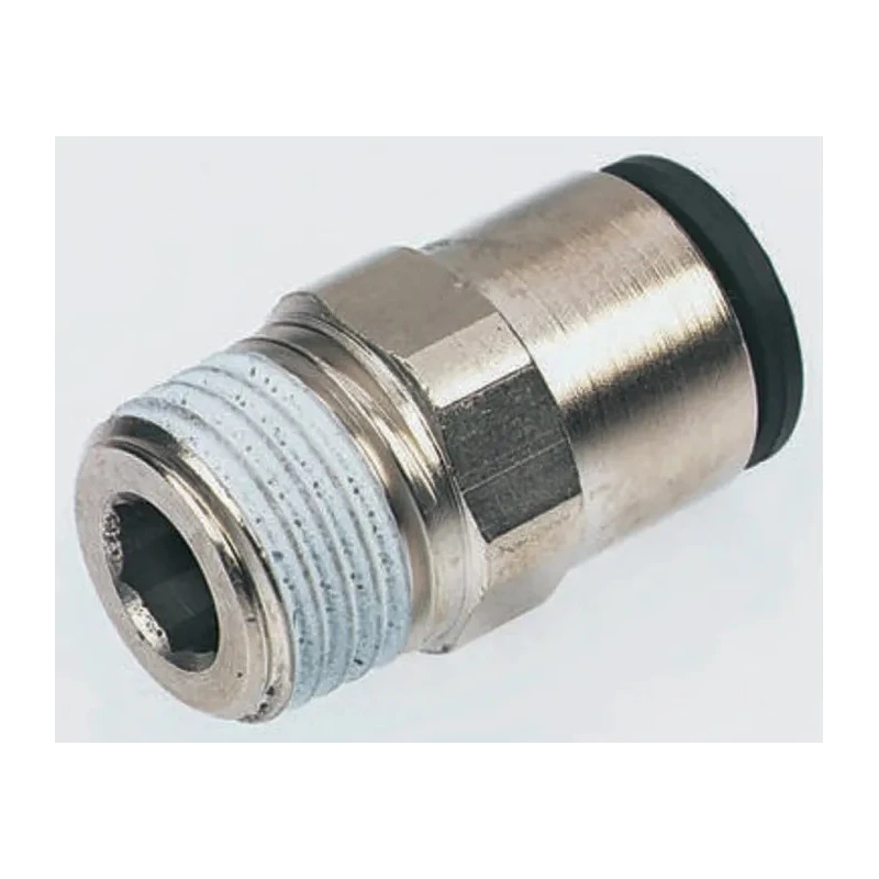 Legris Pneumatic Fitting LF3000 Series Male Threaded-to-Tube Push-In 14 mm Nickel Plated Brass 3/8 in R LF3000