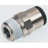 Legris Pneumatic Fitting LF3000 Series Male Threaded-to-Tube Push-In 14 mm Nickel Plated Brass 3/8 in R LF3000