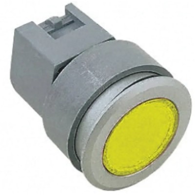 EAO 04 Series Yellow Momentary Push Button Head, 30.5 mm Cutout, Flush Plastic, IP65 704.042.418