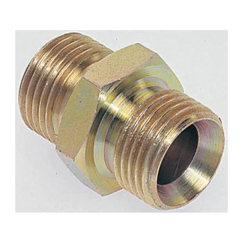 Parker Hydraulic Straight Threaded Adapter Male G 60°, Steel Zinc Plated 0.75 in Hose ID 16-12HMK4S