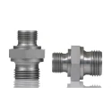 Parker Hydraulic Straight Threaded Adapter Female, Male, 60°, Steel Zinc Finish, 0.38 in Hose ID 8-6HMK4S