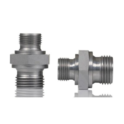 Parker Hydraulic Straight Threaded Adapter Female, Male, 60°, Steel Zinc Finish, 0.38 in Hose ID 8-6HMK4S